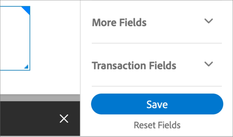 a screenshot of a blue save button