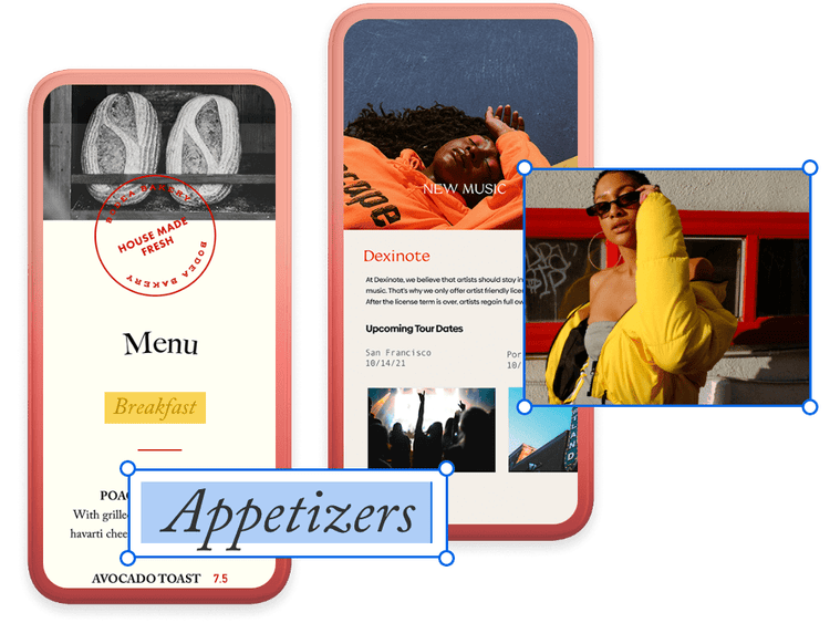 Two mobile devices with PDFs showing modifications being made: a text edit is being made to one, and an image is being added to the other